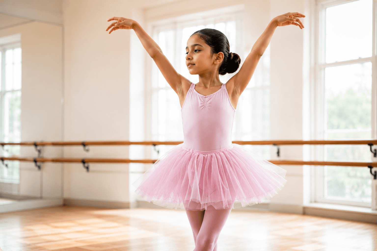Girl practising ballet