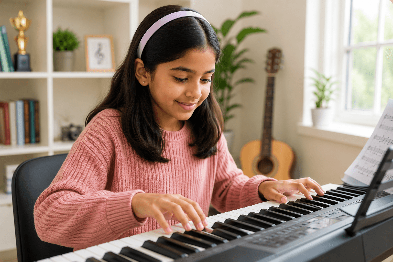 Girl playing the piano